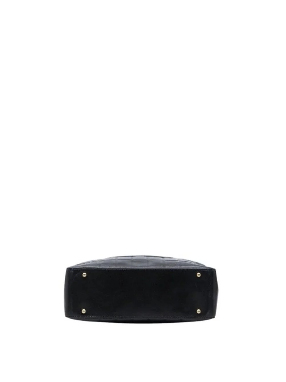 Chanel CC Logo Choco Bar Tote Shoulder Bag Black Lambskin